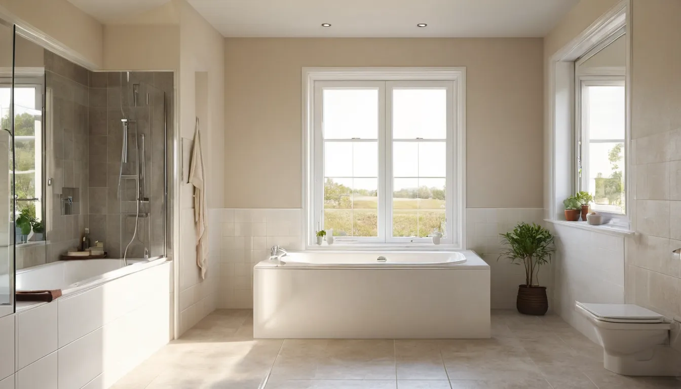 A senior homeowner looking at a new walk-in tub in a bright bathroom in West Sacramento